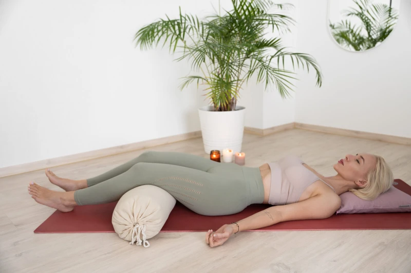Wałek do jogi z gryką, bolster - natural cotton-3.jpg