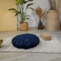 Poduszka do medytacji, zafu z gryką - natural cotton flat granatowa-1.jpg