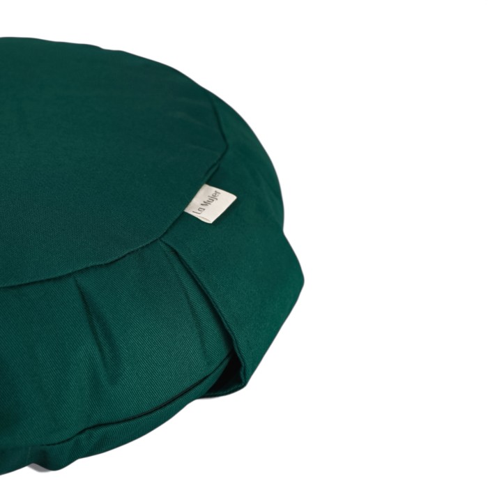 Poduszka do medytacji, zafu z gryką - natural cotton flat zielona-1.jpg
