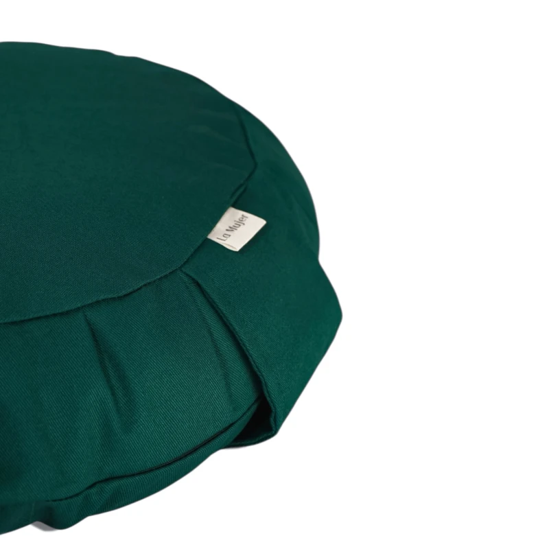 Poduszka do medytacji, zafu z gryką - natural cotton flat zielona-1.jpg