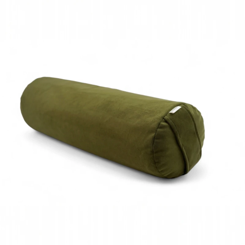 Wałek do jogi z gryką, bolster - oliwka.jpg