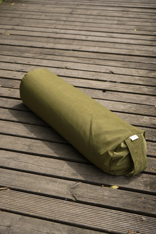 Wałek do jogi z gryką, bolster - oliwka-3.jpg